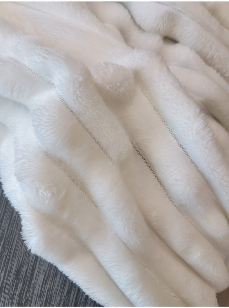 Ultra-Soft Thick Fleece Blanket | Multi-Color, 3D Faux Rabbit Fur, Double-Sided, Ideal for All Seasons, Home, Office, Travel, Camping, Gift for All Occasions