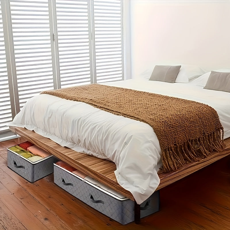 Under Bed Storage Set, 2Pack Under Bed Storage with Wheels And 4Pack 23.78gal Under Bed Storage Containers, Foldable Closet Organizers And Storage with Label Holder for Clothing, Blankets, Books, Shoes, Comforter & Pillows, Under-Bed Storage