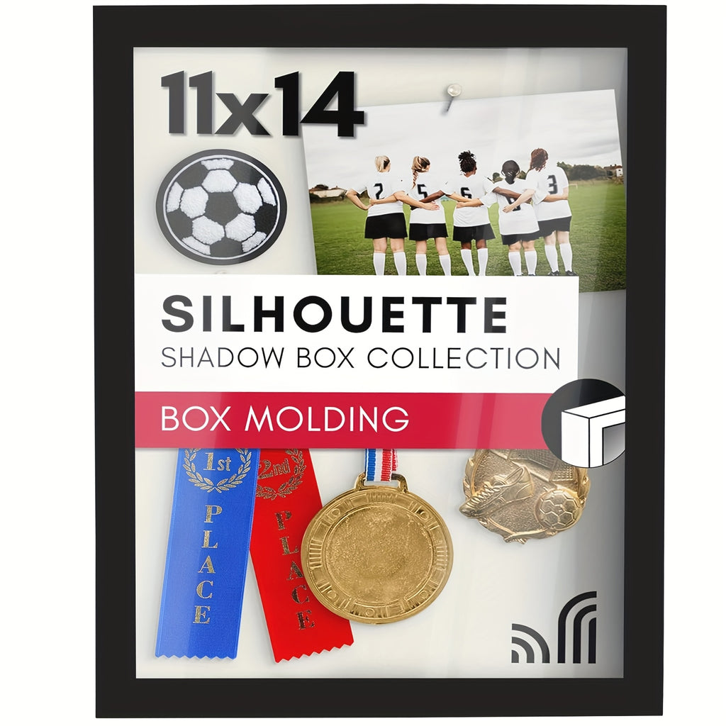 11x14 Large Country Memory Display Box Flowers, Pictures, Championship Rings, MEDALS, Coins, Pin Collection And More, Including 4 Removable Shelving Shadow Box Frames