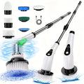 Cordless Electric Spin Scrubber, 7-in-1 Dual-Speed Cleaning Brush with Detachable Telescopic Handle for Bathroom Tile, Kitchen and Household Surfaces