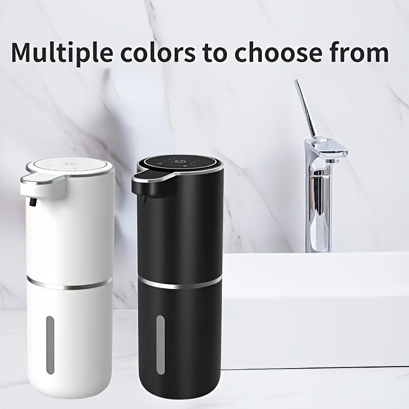 Smart Sensor Soap Dispenser | Automatic No-Touch Liquid Release, 13.53oz Capacity, Four-Level Adjustable Flow Rate, Electric Power Display, Freely Replaceable Fluid, USB Quick Charging, Wall Mount, Nickel
