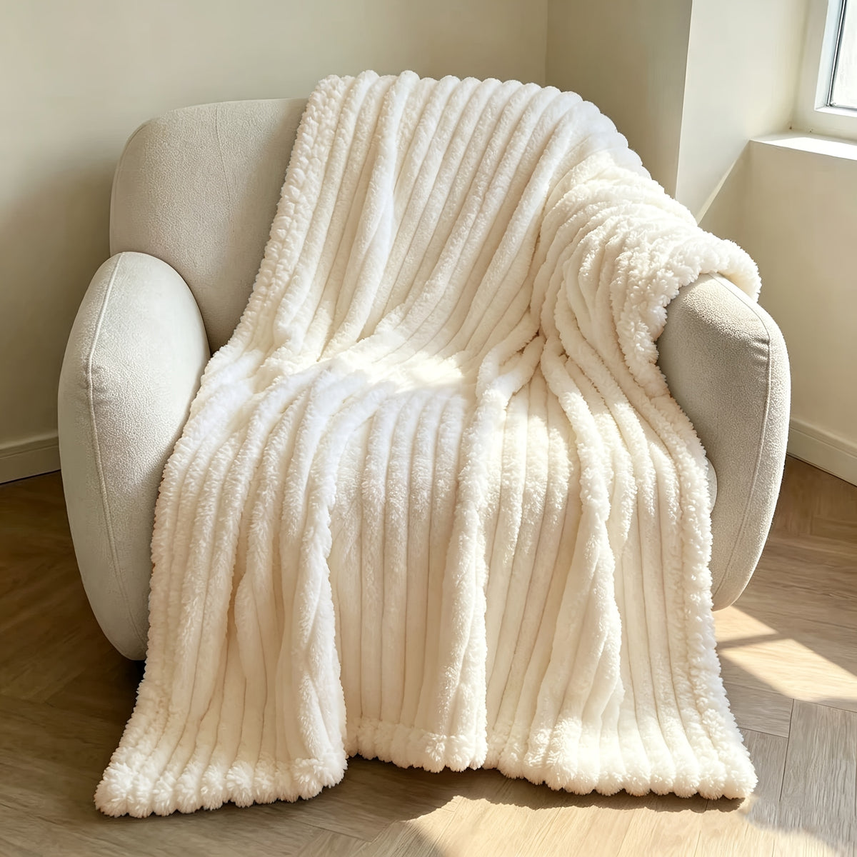 Ultra-Soft Thick Fleece Blanket | Multi-Color, 3D Faux Rabbit Fur, Double-Sided, Ideal for All Seasons, Home, Office, Travel, Camping, Gift for All Occasions