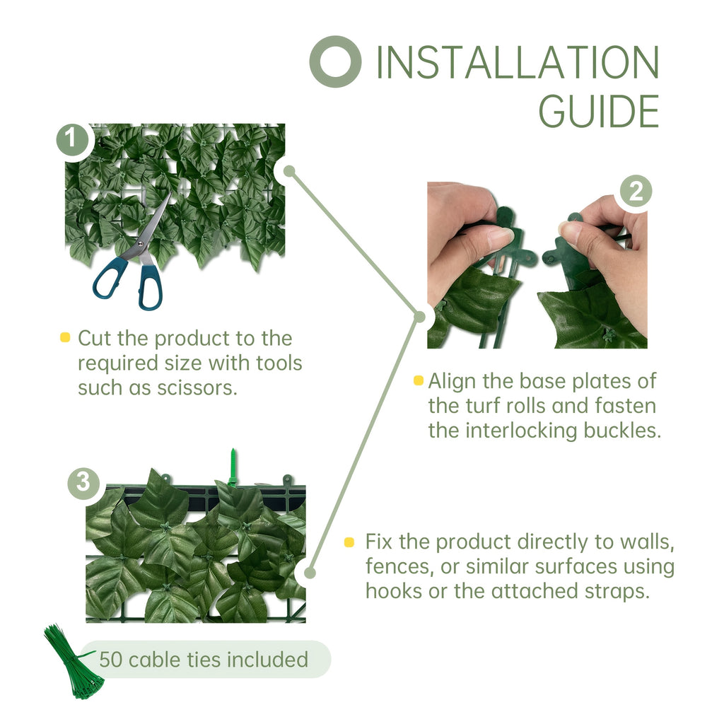 60X120in Artificial Ivy Privacy Fence Screen: Realistic UV-Anti Faux Ivy Hedge Panel, Indoor And Outdoor Decor for Patio, Garden, Balcony, And Fence Cover