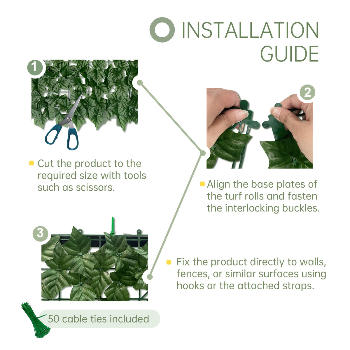 60X120in Artificial Ivy Privacy Fence Screen: Realistic UV-Anti Faux Ivy Hedge Panel, Indoor And Outdoor Decor for Patio, Garden, Balcony, And Fence Cover