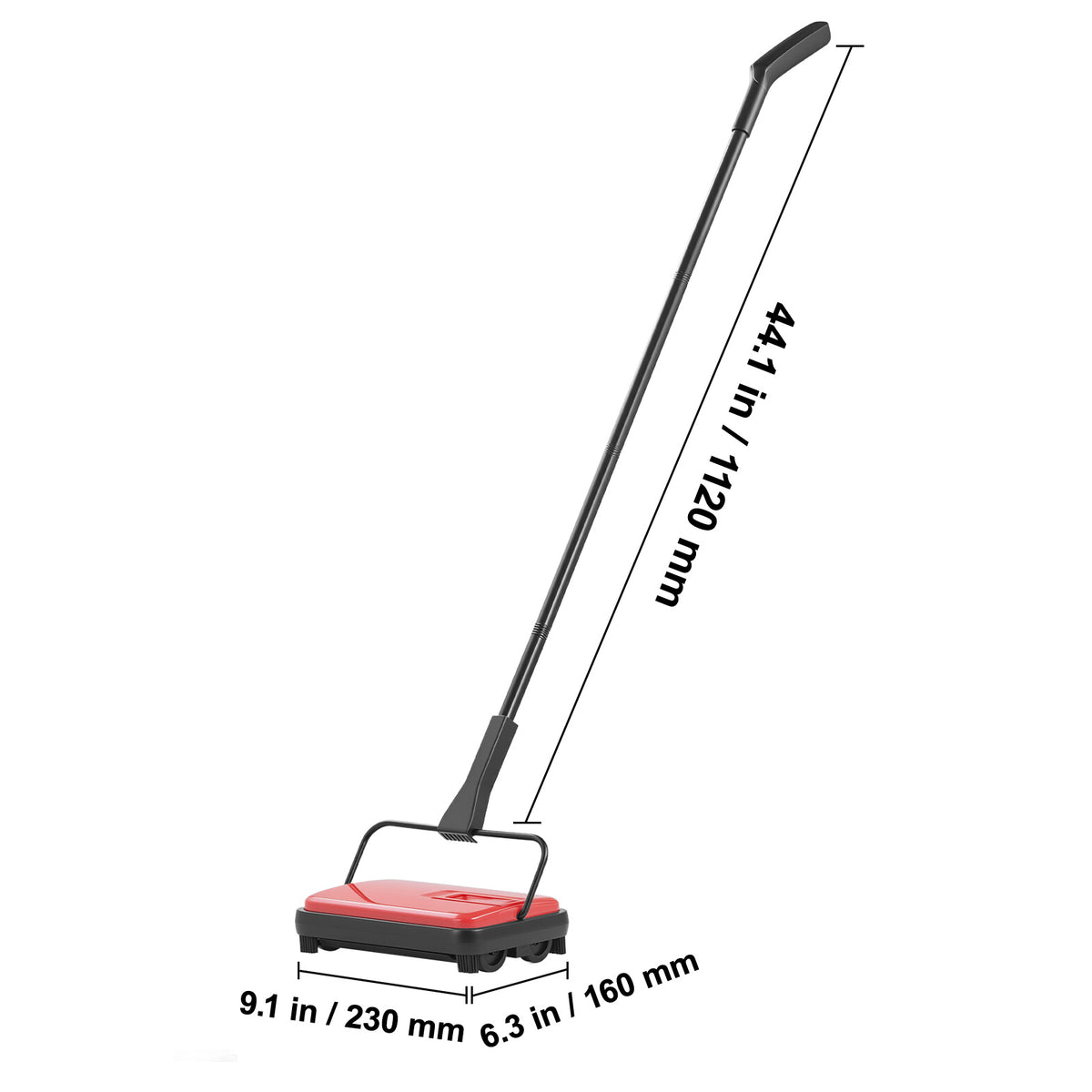 VEVOR Carpet Sweeper Manual, Floor Sweeper with 300 ml Dustbin Capacity Easy to Empty, 6.7 inch Cleaning Width for Home Office Carpets Pet Hair Dust, Purple/Red/Blue