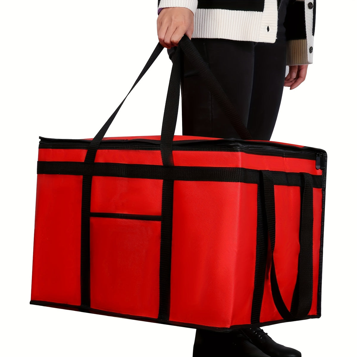 1pc Insulated Food Delivery Bag for Pizza Delivery, Grocery- Cooler Bag, Food Warmers for Parties, Catering Supplies for Doordash, Thermal Bags for Cold And Hot Food Carrier