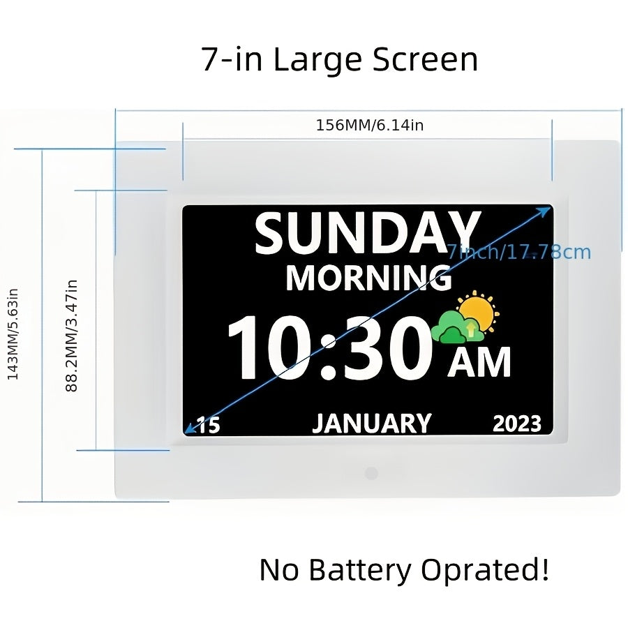 Clock with Day And Date for Elderly Large Display Digital Clock 12 Alarms 3 Medicine Reminders Large Font Dementia Clocks Alarm Clock for Seniors Day Clock