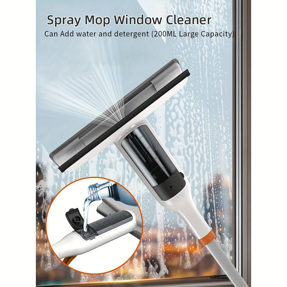 [3-in-1 Glass Cleaning] 3-in-1 Glass Cleaning Kit - Durable Metal Pole, Scraper Included - Ideal for High Windows, Shower Doors & Car Windshields - Essential Home Cleaning Tool