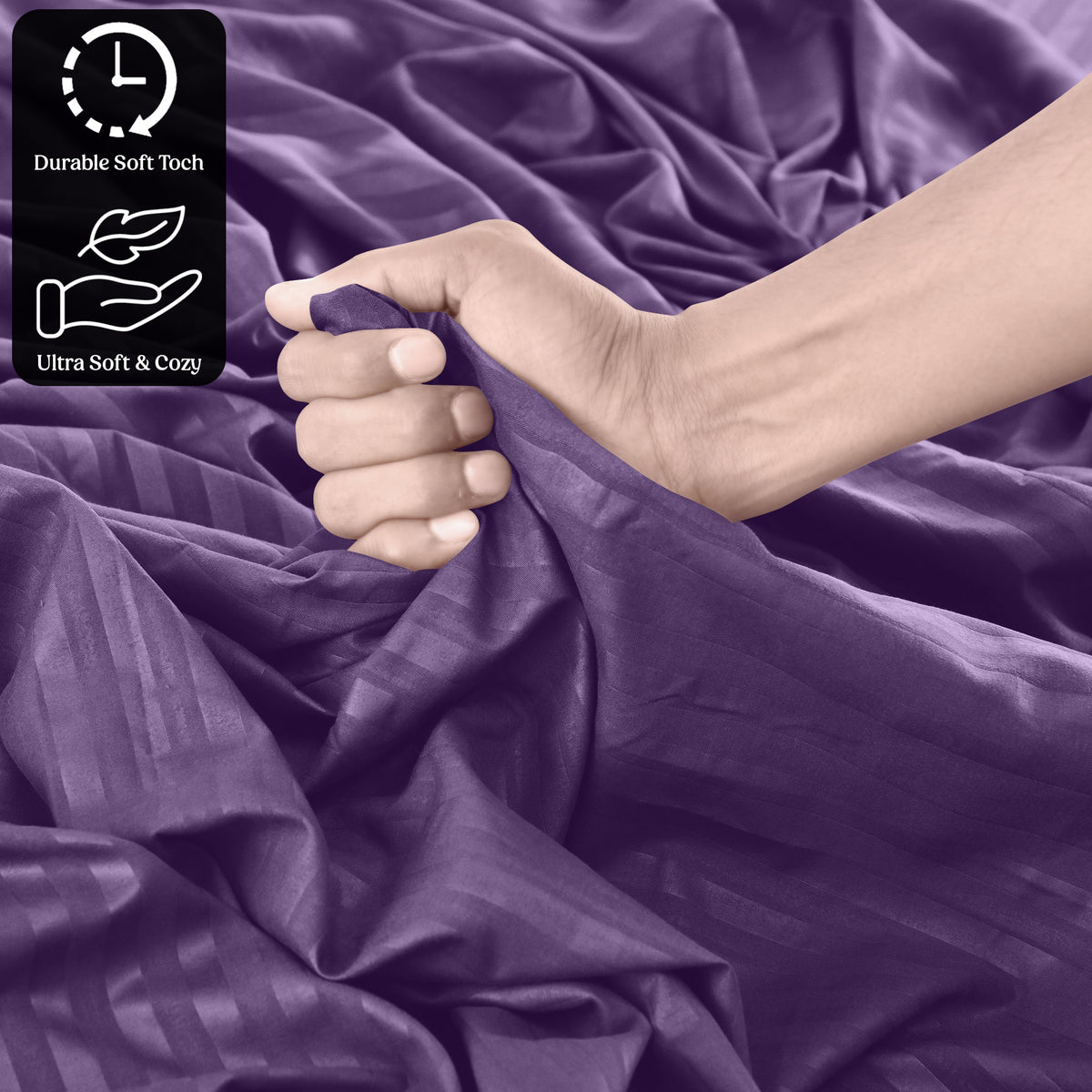 Lux Decor 4/3 Pieces Striped Bed Sheets Set - Hotel Luxury Sheets, Deep Pocket Up to 16 Inches, Extra Soft, Breathable Cooling Sheet & Pillowcases, Easy To Fit, Wrinkle Free, Fade & Stain Resistant Bedding Set