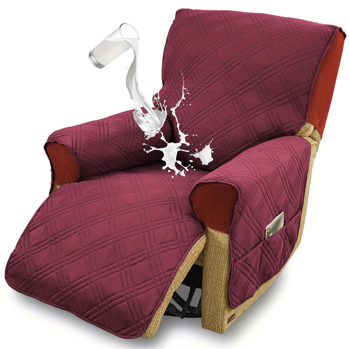 (S/L)1pc All-In-One T-Cushion for Comfort And Style Classic Style Armchair Cover, Double-Sided Anti-Slip Armchair Cover, Elastic Band Closure, Machine Washable, for Comfort And Style, Pet-Friendly, All-Season Use, Halloween, Christmas