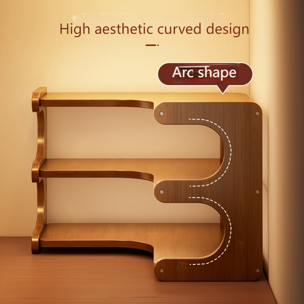 3/ 2Layers Space-Saving Corner Desk Shelf Organizer, Ideal for Home Office, Bedroom, Living Room - Sturdy Construction, Easy-Clean Surface, Ideal for Plants, Books, Stationery, Decor - Modern Minimalist Decor, Desk Decor, Space Saver, Workspace