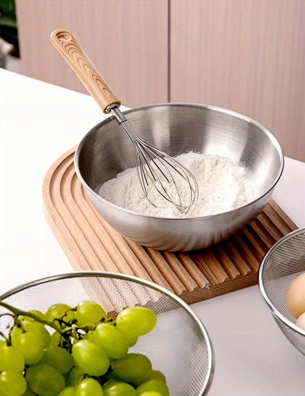 [3pcs Stainless Steel Bowls] 3pcs Stainless Steel Cooking Mixing Bowls for Baking and Home Use, Thickening Mixing and Kneading Bowls, Suitable for Whisking, Salad Making, and Baking