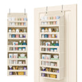 Over the Door Pocket Organizer, 5-Tier Hanging Storage with Large Compartments for Bathroom Toiletries, Bedroom Essentials and Pantry Supplies