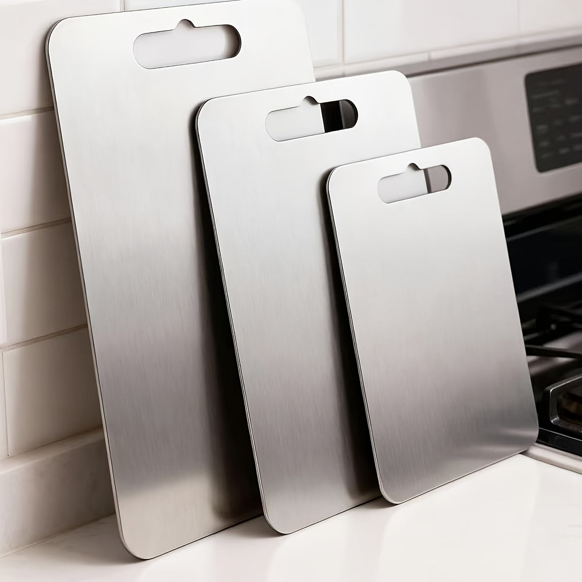 2026 Titanium Cutting Board for Kitchen, Premium Cutting Board, New Upgrade 100% Pure Titanium Cutting Boards for Kitchen, Large Cutting Board(14"Lx10"W), Double Sided Durable Metal Cutting Board