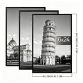 16x24 Poster Frames Set of 3, Lightweight Plastic Slide-In Picture Frames in Black, Golden or Natural for Horizontal and Vertical Home Gallery Wall Displays
