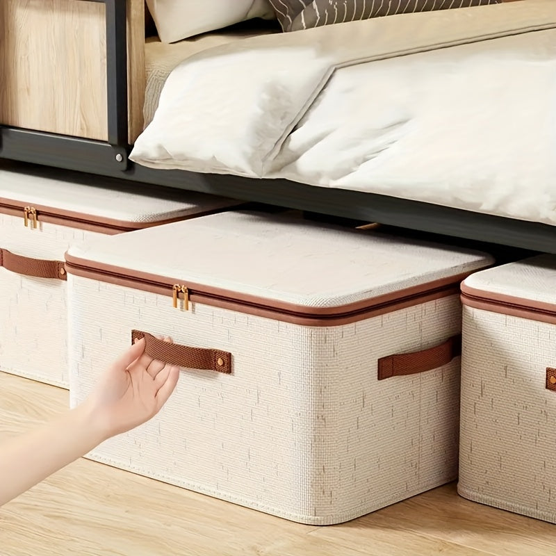 2-Pack Foldable Storage Bins with Lids - Large Capacity, Space-Saving Organizer for Clothes, Blankets, Books, Under-Bed Storage