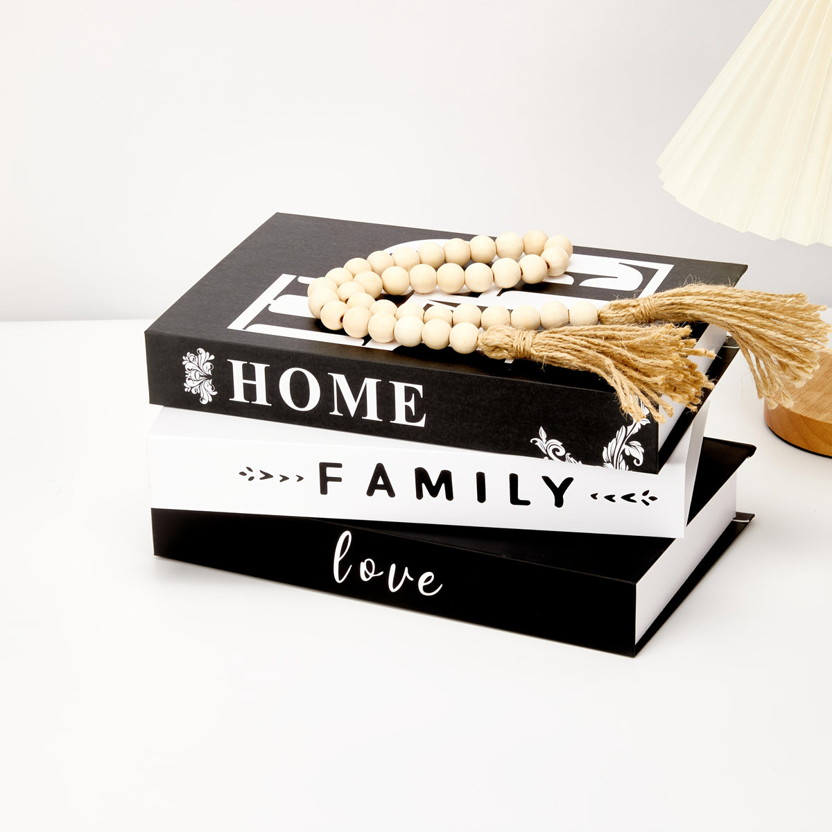 3pcs Elegant Black And Decorative Book Set with "HOME FAMILY LOVE" Design - Modern Minimalist Fake Books for Stylish Wall Decor, Home Soft Decoration, And Modern Interior Design, Wall Decor Books|Minimalist Book Set|Classic Style Books, Book Decor