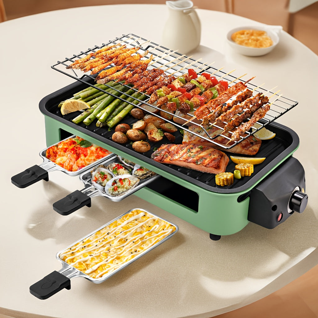 Smokeless Electric Grill | Indoor Grill with Removable Non-Stick Plate, 1700W, Portable BBQ Grill, Electric Griddle, Stainless Steel, Dishwasher Safe, Perfect Gift for Christmas