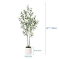 Multi-Trunk Faux Olive Tree with Planter, 5, 6 or 7 Foot White Pot Options and 4 Foot Black Pot Option for Living Room, Bedroom and Office Decor