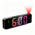Ceiling Projection Alarm Clock with 7.7-Inch Large LED Display, USB-Powered Black Bedside Digital Clock with Snooze and Night Mode for Bedroom