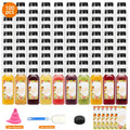 Reusable Juice Bottles with Lids, Clear Plastic 12 oz and 16 oz Beverage Containers in Bulk Pack Options with Funnel and Brush for Smoothies and Water