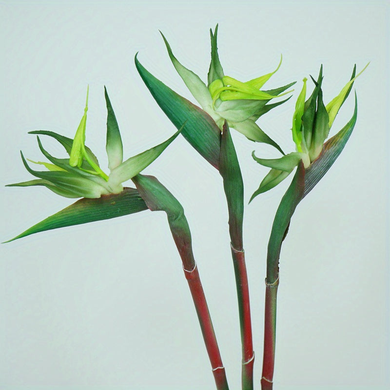 3pcs Artificial Bird Of Paradise Flowers Rubber Strelitzia 24. 5'' Long Stem Flower Suitable for DIY Home Decor Party Theme Display Fall Decor (Orange)