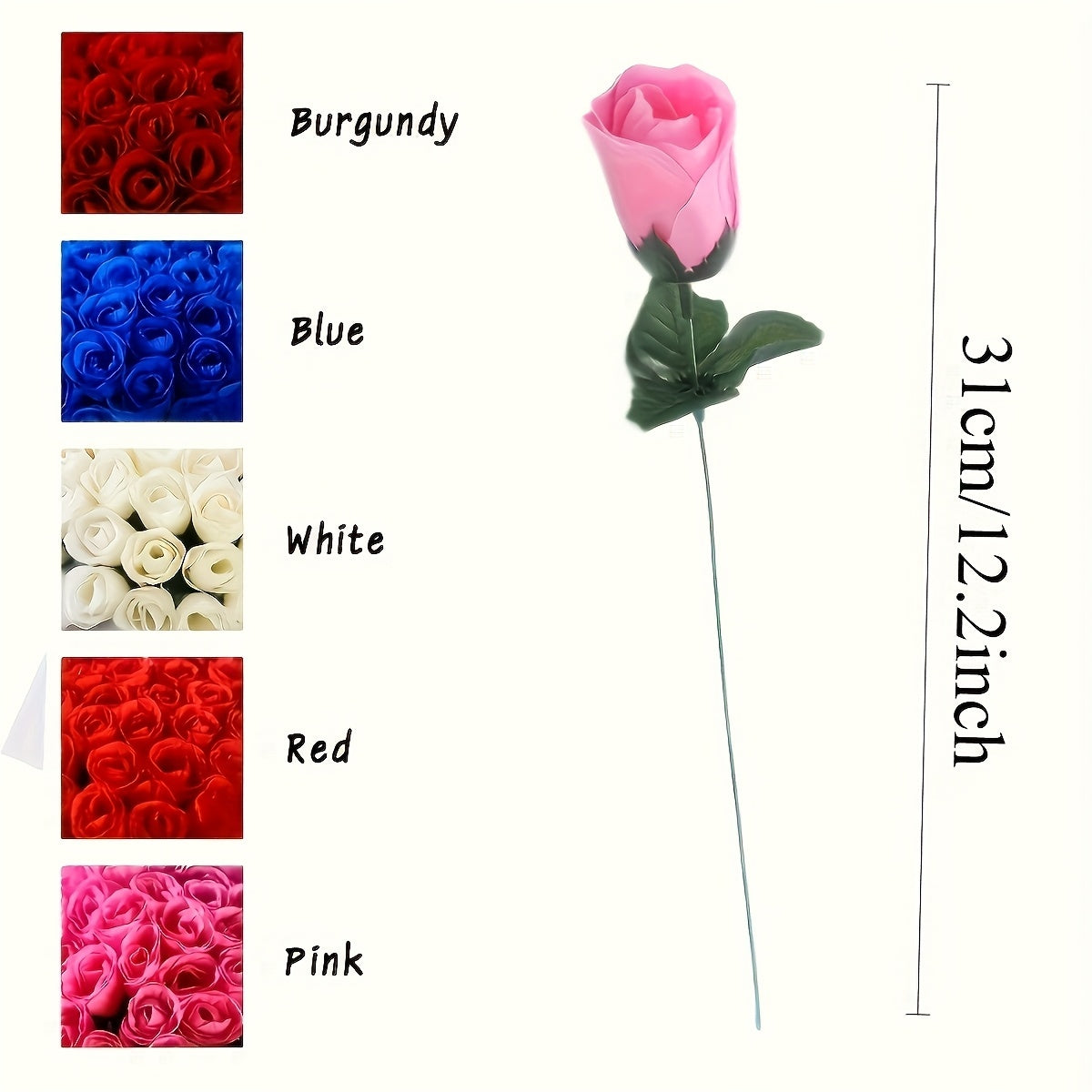 32pcs UV-Resistant Artificial Rose Flowers Bouquet - Realistic Outdoor/Indoor Suitable for Potted Plants, Balcony,, Decor - UV-Resistant Plastic Roses with Blooms, No Maintenance Fake Flowers for Porch, Courtyard (No Container)