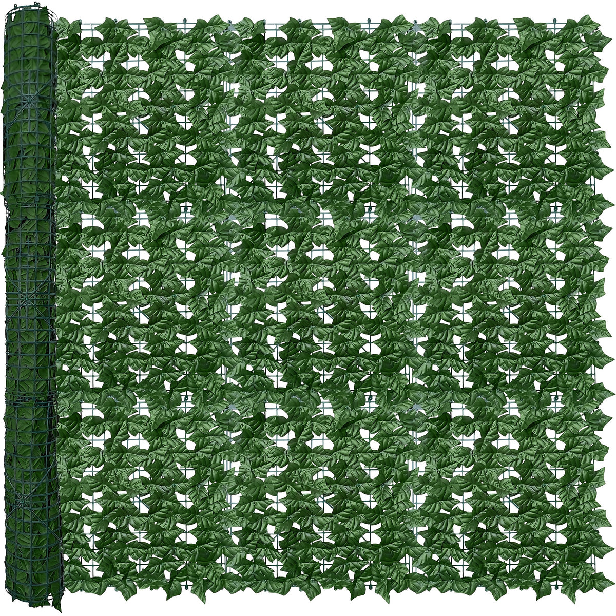 40x120 Inch Large Artificial Ivy Privacy Fence Panel - UV-Resistant Heavy Duty Plastic Leaf Screen with 20 Installation Ties, Realistic Evergreen Hedge Panel Suitable for Indoor/Outdoor Use, Easy Installation, No Maintenance Required - Privacy Fence