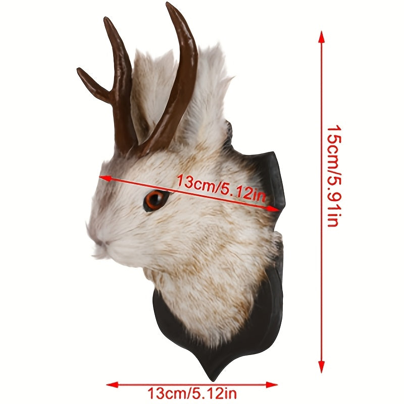 Decor Deer Head Animal Wall Mount, Taxidermy Mount Whimsical Deer Head Hanging Wall Art for Home Wall Decoration