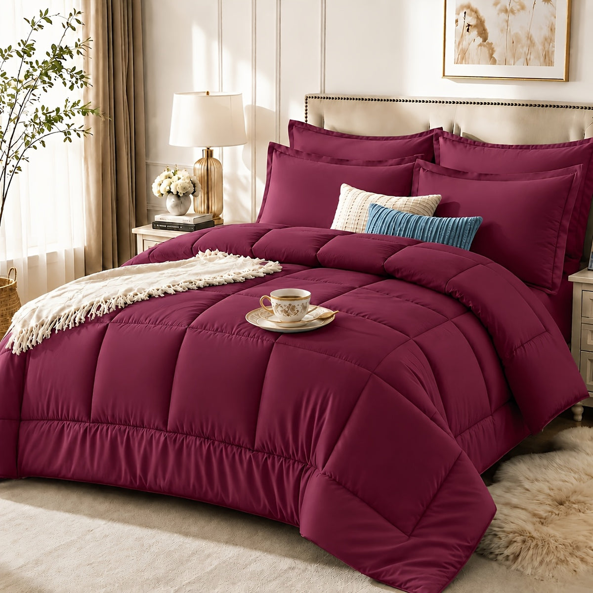 2/3pcs Summer Comforter-Double-Sided Tech Fabric, Large & Extra-Large Bed Bedding Sets, Lightweight Comforter-Soft Breathable For Hot Sleepers&Night Sweats-Elegant Bedroom For Couples & Solo Users, 1Comforter, 1/2Pillowcase, Random Color