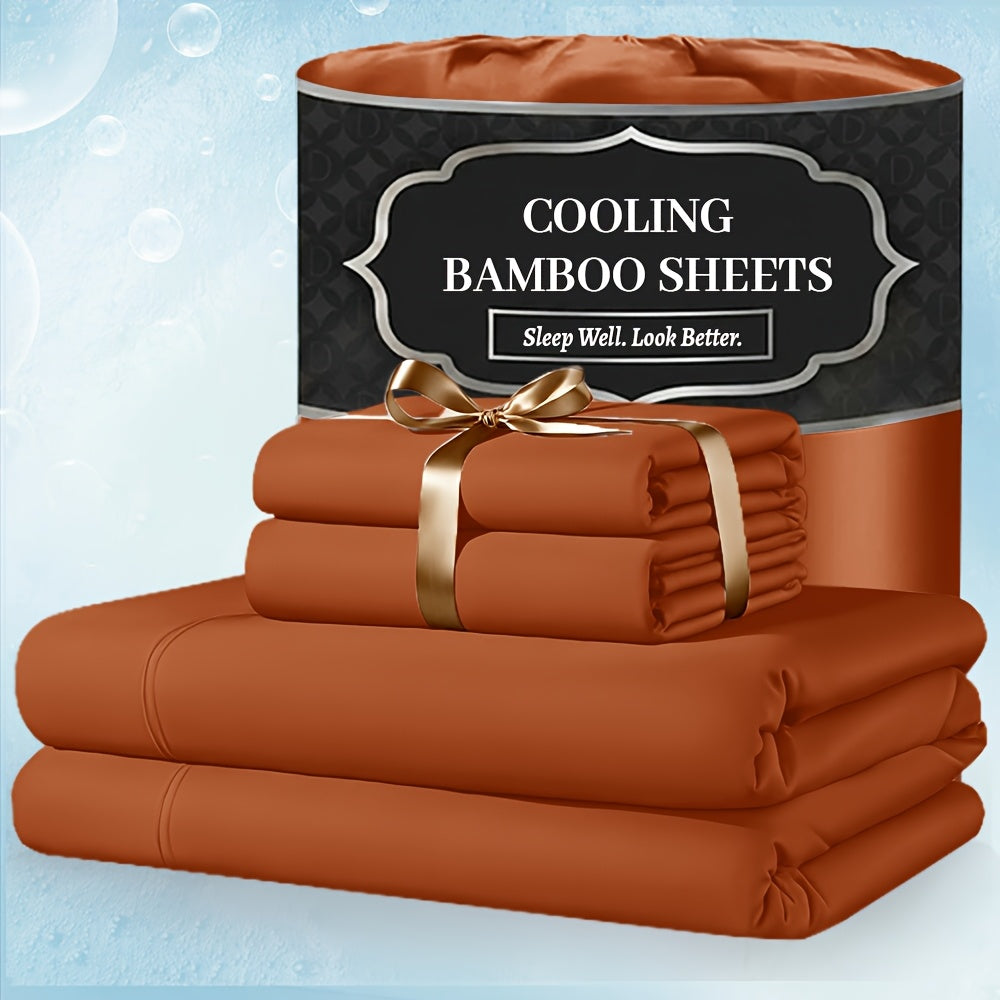 For Extra Deep Pocket Queen Size Sheets - 3/4pcs Breathable And Cooling Bamboo Bed Sheet Set, Luxury, Soft Wrinkle-Free for Extra Deep Mattresses, Room Decor, Kids Sheet And Pillowcase Sets