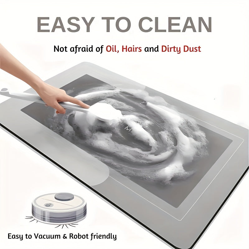2pcs Premium Diatomaceous Earth Kitchen Floor Mats - Super Absorbent, Fast Drying, Non-Slip Rubber Backing, Polyester, Large Size Suitable for Bathroom And Living Room, Hotel, Commercial Cleaning Use, Ideal Choice