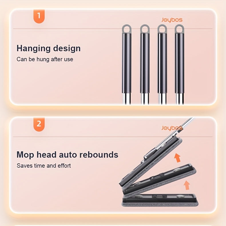 Flat Mop And Bucket with Upgrade Wringer Set, Hands Free Flat Floor Mop And Bucket, Wet And Dry Use, Separates Dirty And Clean Water, Deep-Cleaning Mops for Floors, Walls, Floor Cleaning Tools with 2 Or 6 Washable Microfiber Pads