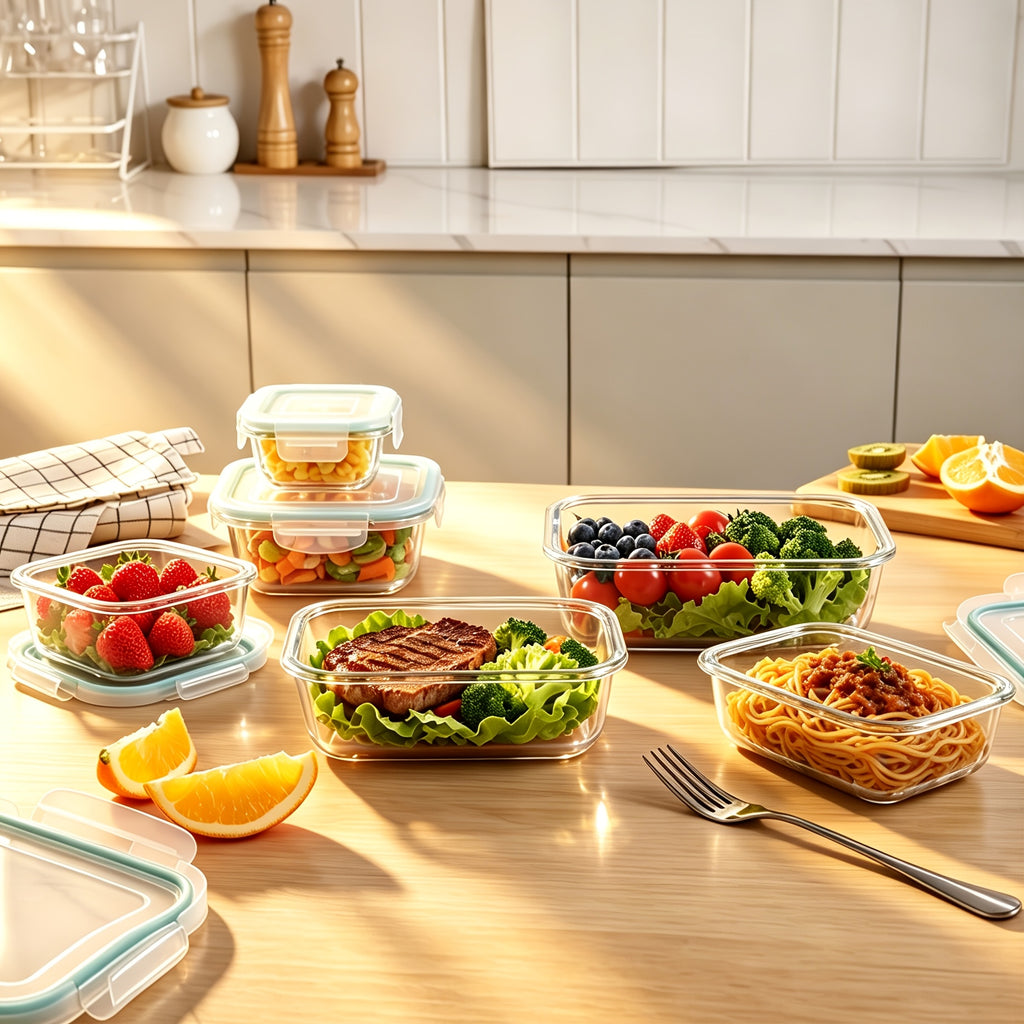 8pcs Glass Food Storage Containers, Ideal for Meal Prep And Kitchen Storage in The Pantry; Leak-Proof, Airtight Glass Lunch Boxes, Suitable for Refrigerators And Dishwashers, Perfect for Lunches at Work