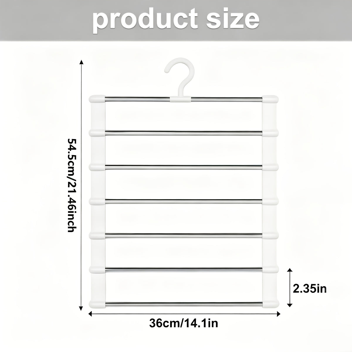 3/7pcs Multi Layer Stainless Steel Pants Hanger Space Saving Wardrobe Organizer Non Slip Stackable Hanger for Pants Jeans Scarves Trousers Closet Storage Organization