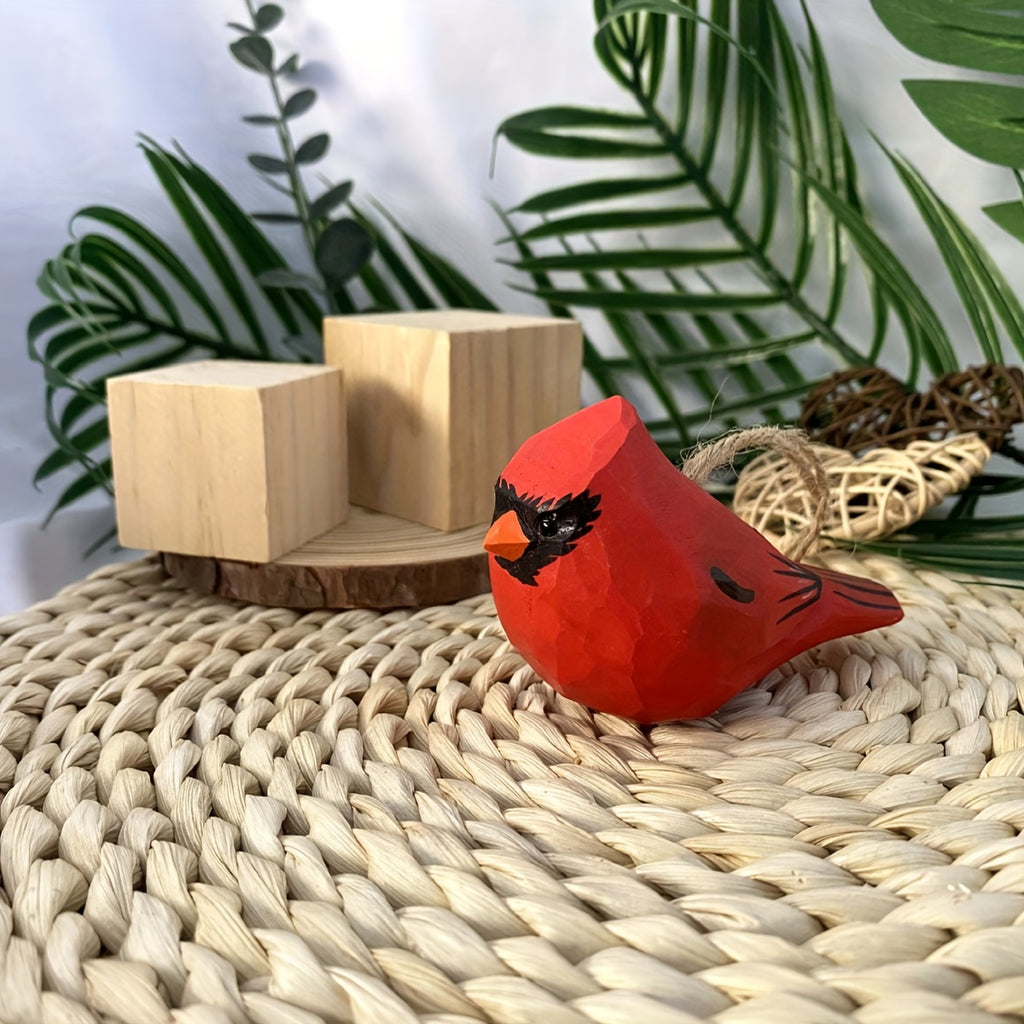 2pcs Cardinal Statues Handmade Wood Carving Painted Bird Statues, Various Bird Home Decorations, Best Gifts for Bird Lovers, Suitable for Birthdays, Christmas Gifts for Family And Friends