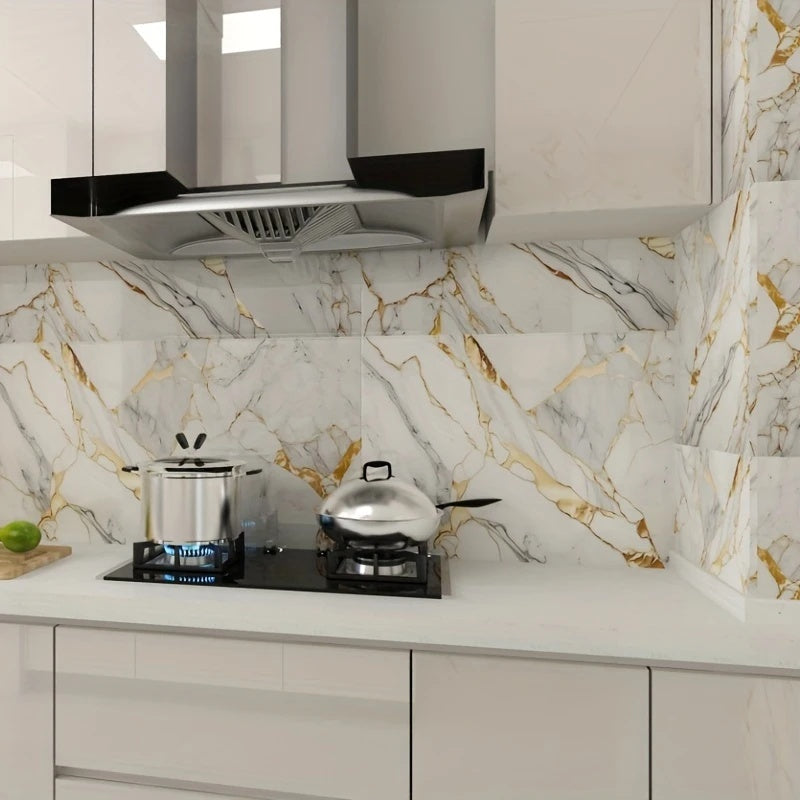 50/100pcs Stick Shower Tiles, Waterproof PVC Wall Panels, Marble Wall Tiles Self Adhesive Vinyl Backdrop for Bathroom, Kitchen, Living Room, Easy Peel & Stick, Ideal for TV Backdrop, Bathroom Wallpaper, Modern Wall Decor, Easy Installation