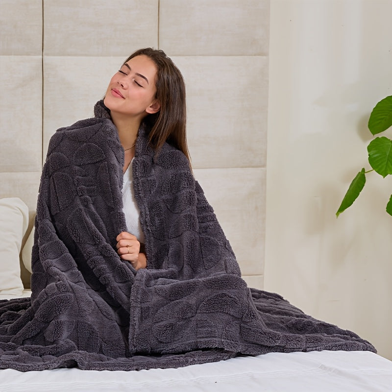 3D Geometric Patterns Blanket, Soft Cozy Fluffy Warm Hand Made Throw Blankets for Couch, Sofa, Chair, Bed, Camping, Picnic, Travel Lightweight Bed Blanket.