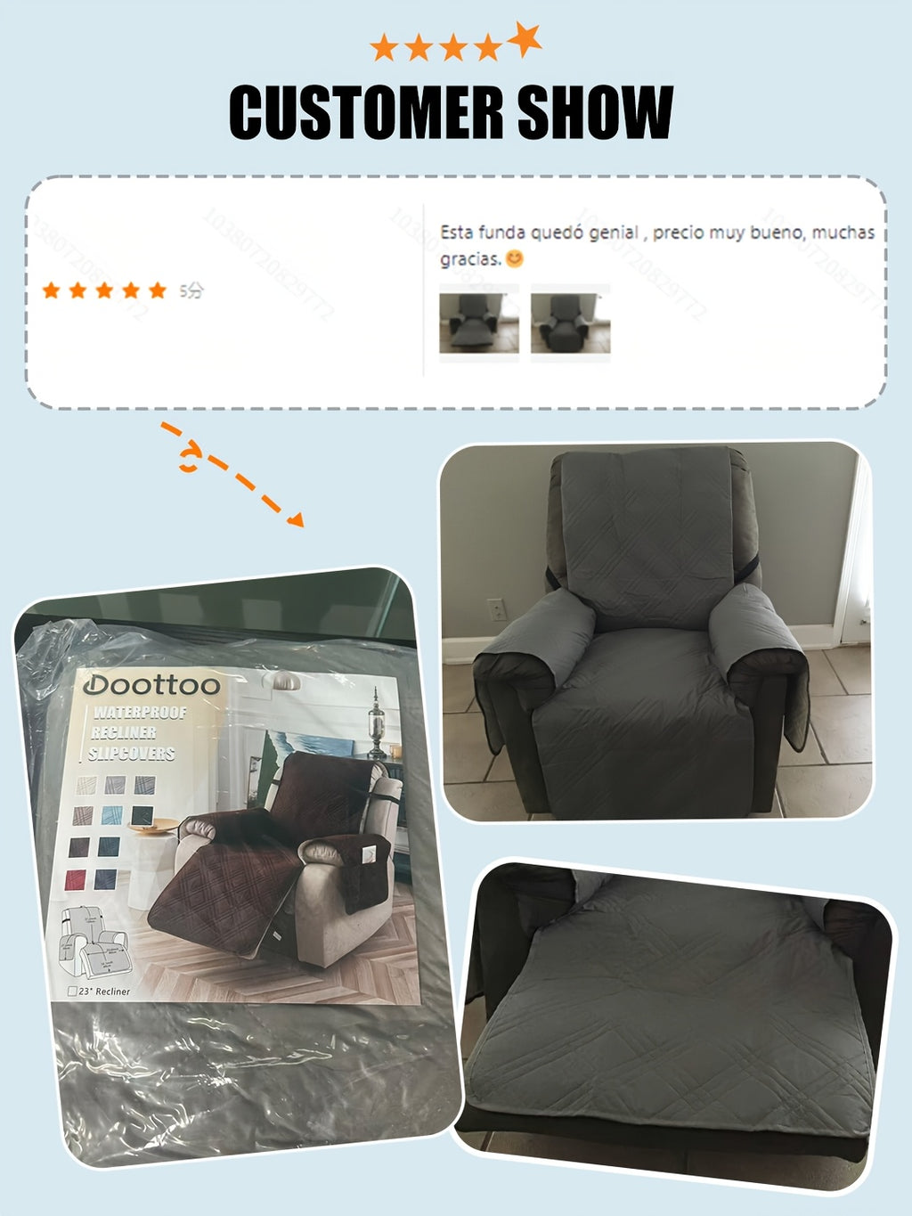 1pc 100% Waterproof Recliner Chair Cover, Non Slip Recliner Covers for Recliner Chair with Pocket, Pet Scratch-Resistant Sofa Slipcover, Washable Furniture Protector, Easy to Install for Living Room, Bedroom, And Study, Halloween Home Decorations