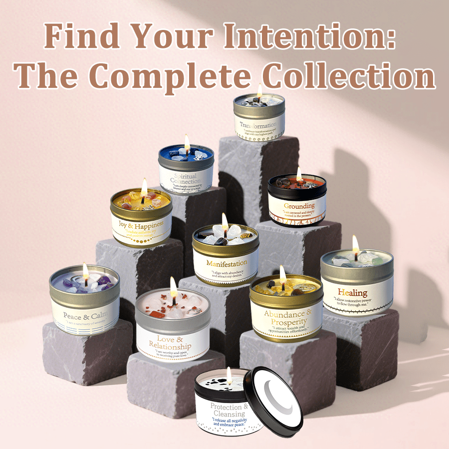 EVODUCK 2pcs/1pc Law Of Attraction Protection Manifestation Candle | Sage Each 3oz/total 6oz Scented Soy Wax Candle With Golden Crystal | For Focus, Meditation, Yoga & Reading | Christmas, New Year, Birthday Gift For Women