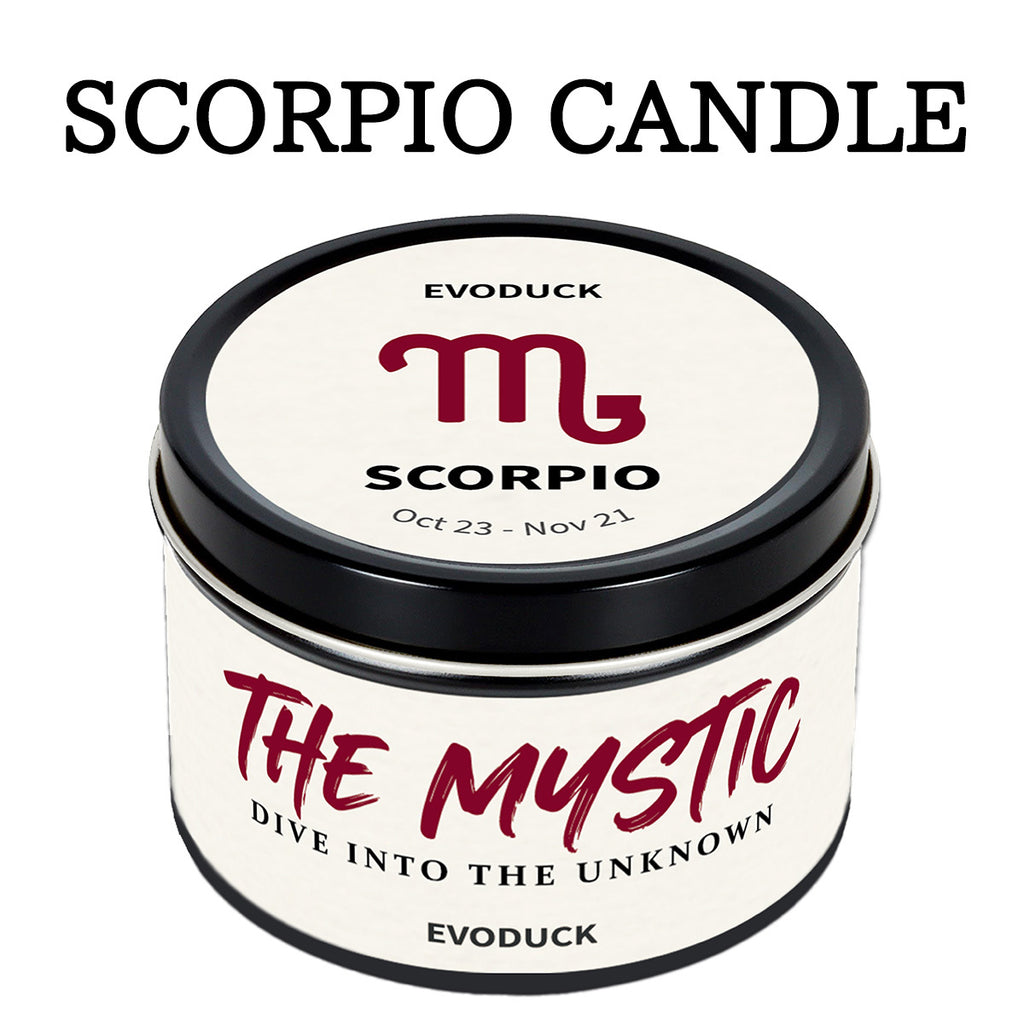 EVODUCK Scorpio Zodiac Candle with Hidden Pendant And Real Crystal Inside - Intense Scented Soy Wax for Late Night Reading Ambiance - Cool Valentine'S Day Birthday Present for Girlfriend Wife Women Lover - Spiritual Mystery Home Fragrance Gift