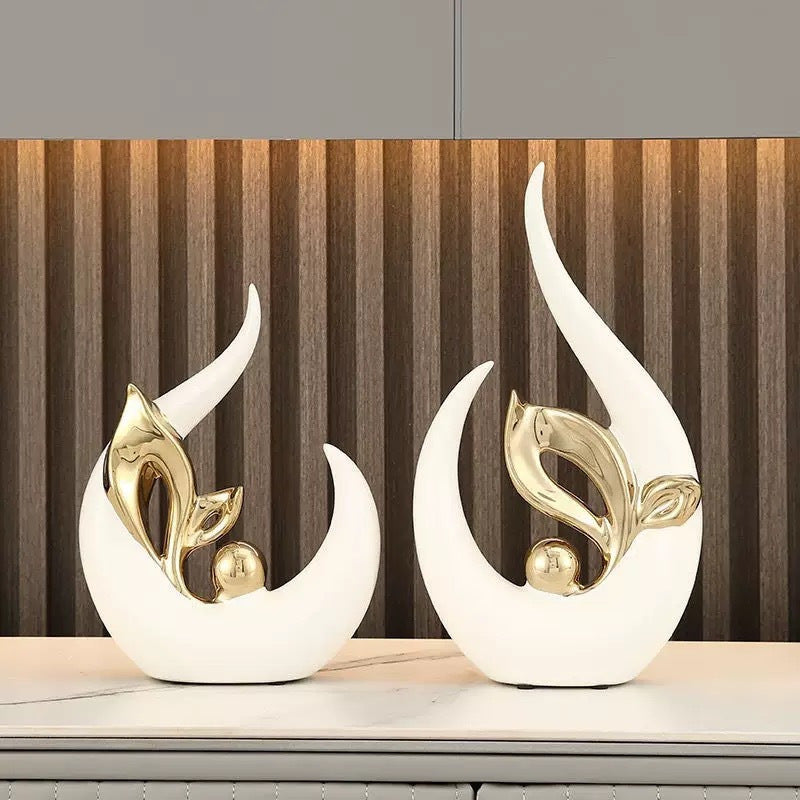 Size Two-Piece Set, Living Room, Wine Cabinet, TV Cabinet Ornaments, Light Luxury, Entry, Entrance, Home Decorations, Resin Statue Ornaments