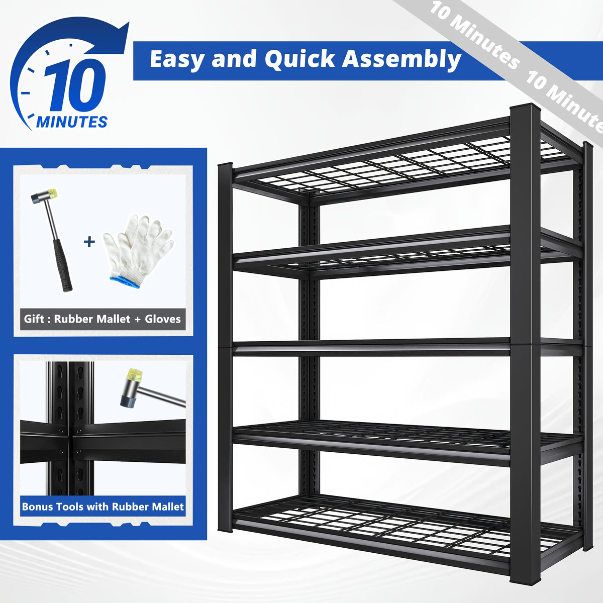 Double Mesh Shelf - Furniture Storage Shelf, Utility Shelves