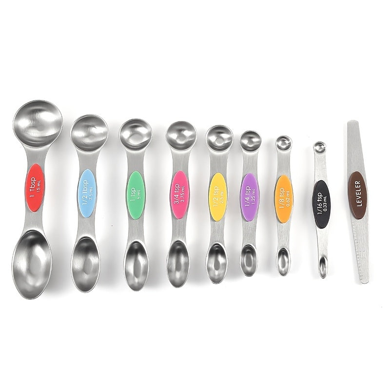 8pcs Measuring Cups/ 9pcs Measuring Spoons/ 17pcs Measuring Cups + Measuring Spoons Are Suitable For Both Dry And Liquid Ingredients - Very Suitable For Kitchen Tools, Kitchen Supplies, And Kitchen Accessories For Cooking And Baking.
