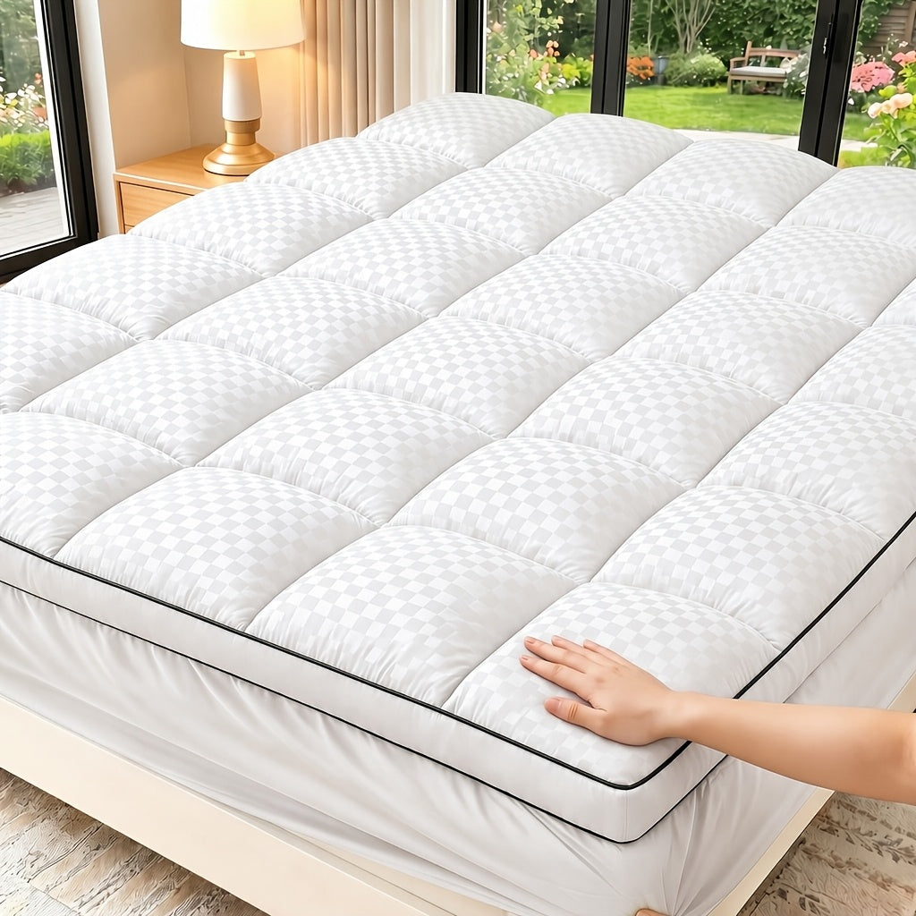Pillow Top Mattress Pad, 1000 GSM Quilted Breathable Bed Cover with 8–21 Inch Deep Pocket, Machine Washable in Twin Full Queen King and California King