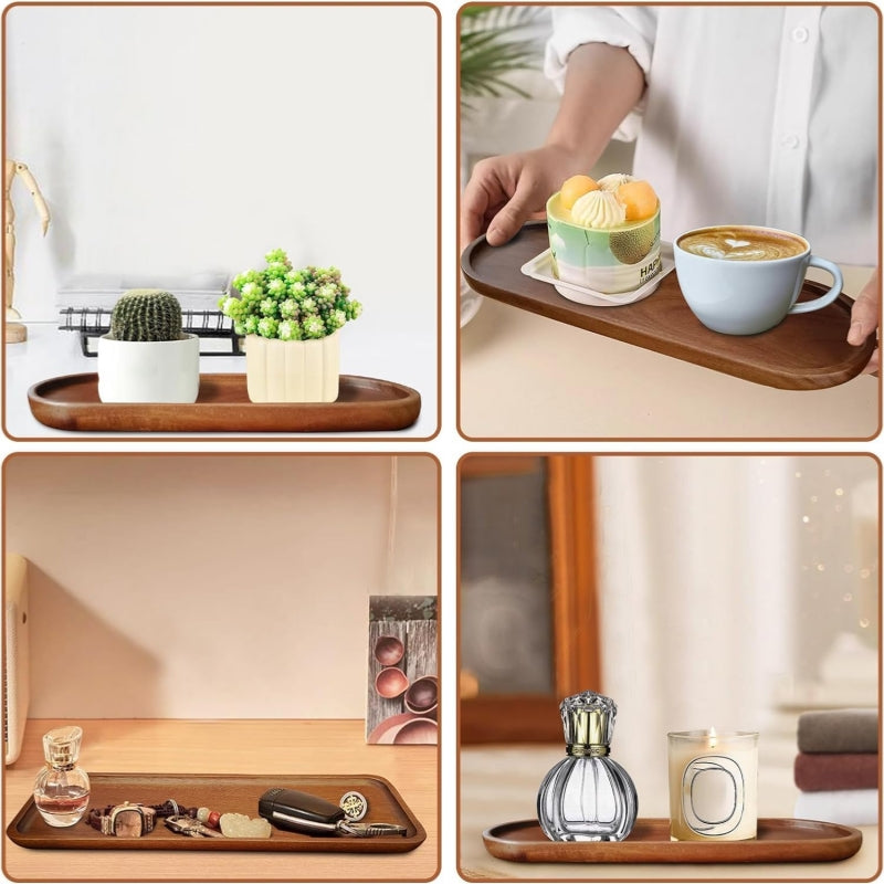 8-piece Wooden Serving Tray 11.5 X 4 Inch (approx 29.9 X 10.5 Cm) Deli Board Oval Wooden Plate Cheese Plate in Bulk for Dessert Snacks Bread Fruit Appetizer Plate for Kitchen Decoration, Can Be Used As A Plate for Parties, Buffets, Barbecues and Any