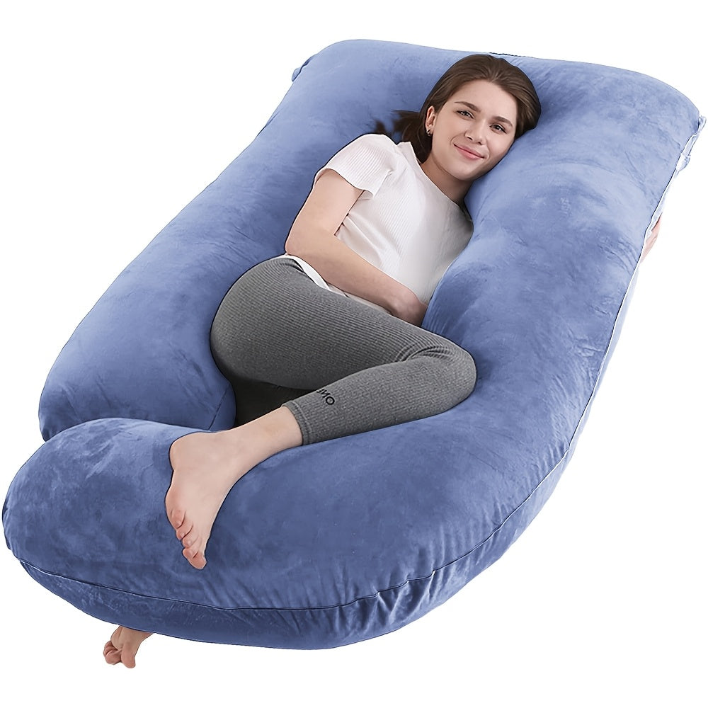 J Shaped Pregnancy Pillow, Full Body Maternity Support for Back, Legs and Tummy with 60 Inch and Small 41 Inch Options for Bedtime Comfort