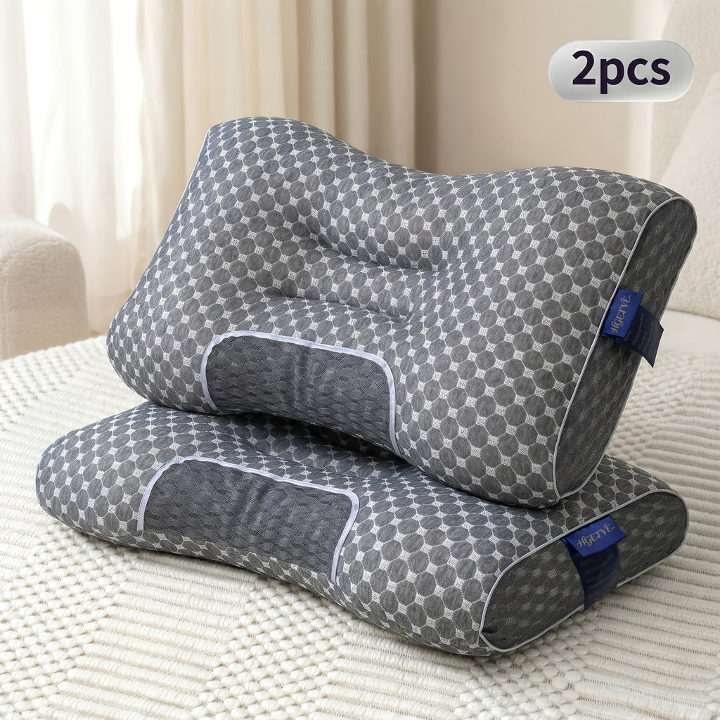 2pcs Neck Pillows, Made of Breathable Fabric That Prevents Sweatiness During Long-term Wear. Features a Removable Zippered Pillowcase, Ergonomically Designed to Fit the Neck for Comfortable Use. Effectively Relieves Shoulder and Neck Pressure