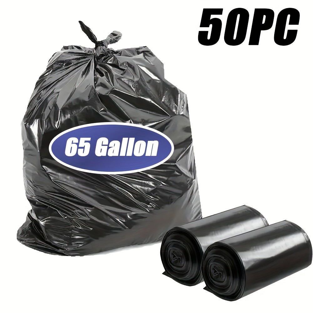 Black Disposable Large Garbage Bag in Kitchen Trash Can, Super Strong 65 Gallon Multi-Functional Cleaning Product for Industrial, Garden, Home, Business - Durable, Leak-Proof, Easy to Use