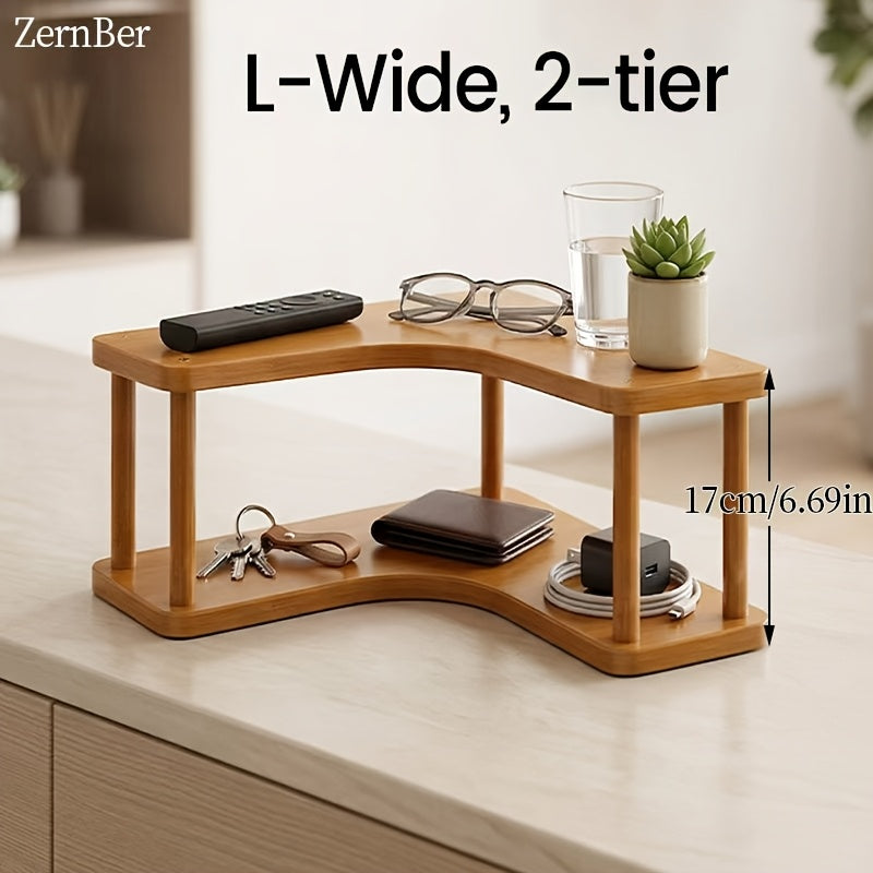 Triangular Design Fits Corner Storage Spaces. Oven Triangle Storage Rack Features Multi-tiered Design for Efficient Organization of Coffee Accessories, Cups, Kitchen Odds and Ends, and More. Countertop Storage., Corner Shelves